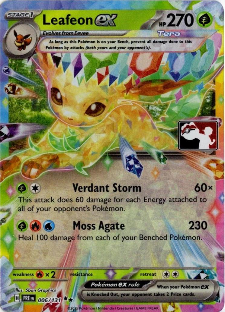 Prismatic Evolutions Leafeon Ex [Prize-Pack-Series-7] Pokémon card